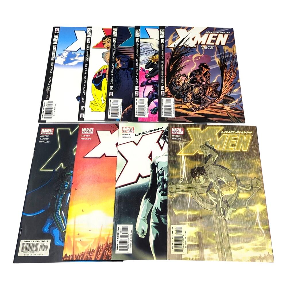 Uncanny X-Men Run 407-415 Lot Marvel Comics 9 Issues 2002 VF NM Casey Austen